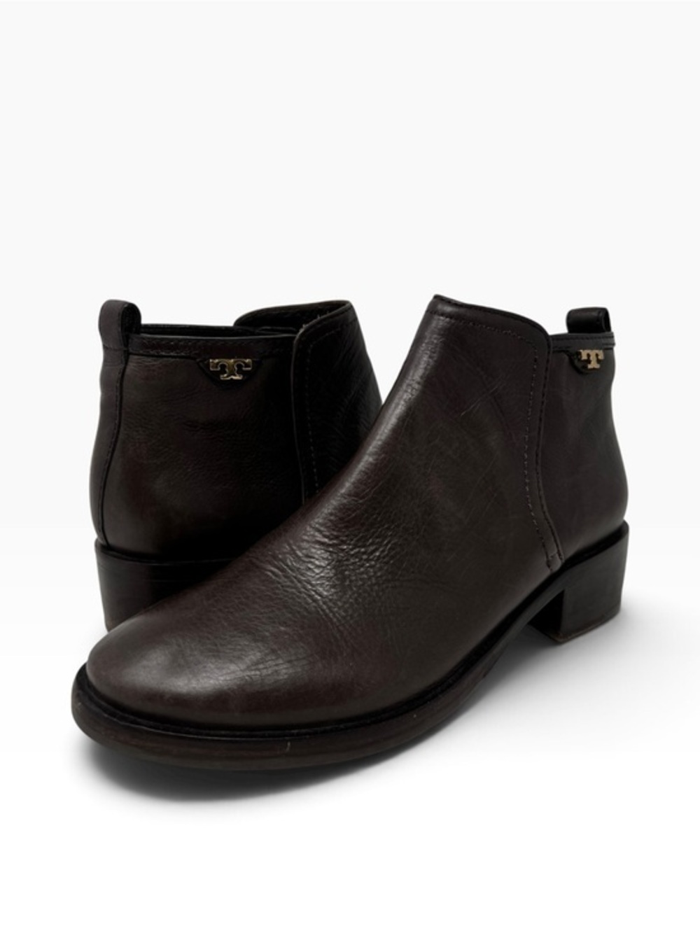 Tory Burch Dark Brown Leather Ankle Boots